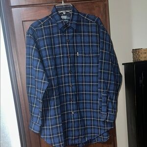 Polo by Ralph Lauren Wool Navy Checkered Men's Shirt